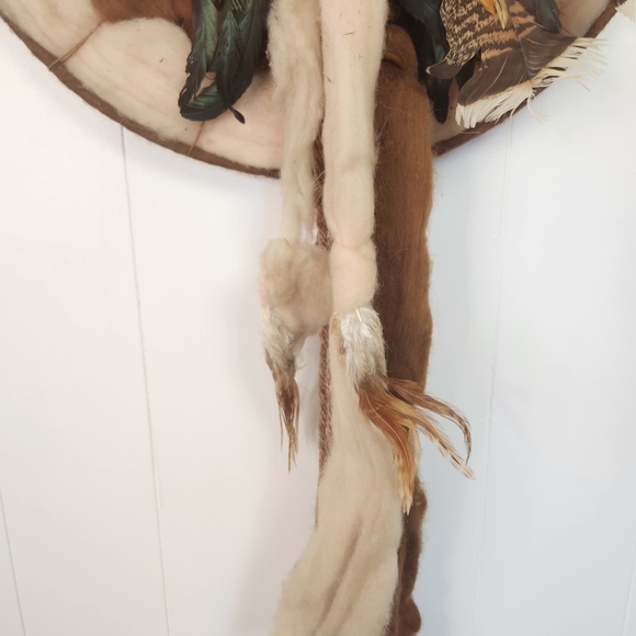 Vintage Mandela Wool Feathers Indigenous Home Decor Boho Bohemian First Nations - Picture 4 of 9